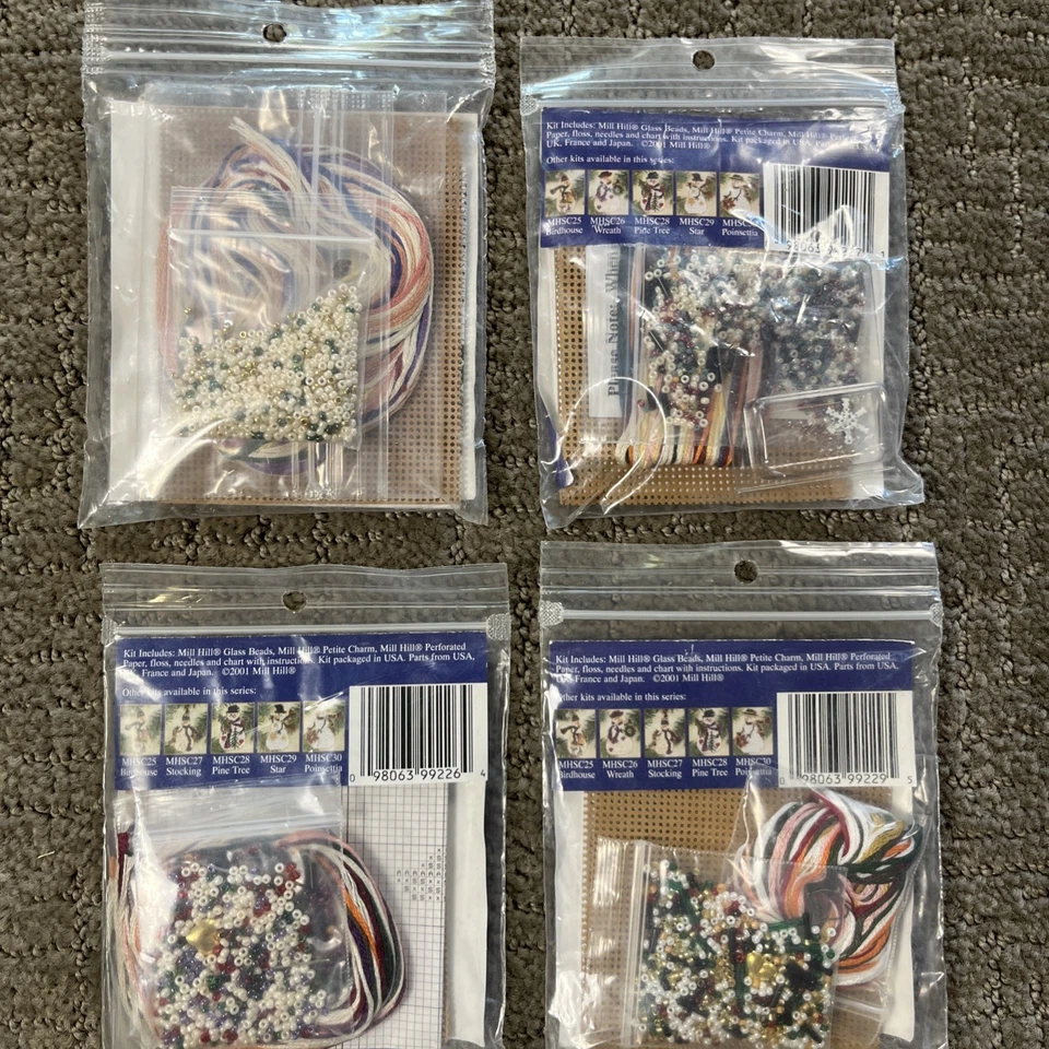 Mill Hill Encantado Navidad Santa Cara Nieve Dije Kits Vidrio Brad Adornos Foto 2 de 4