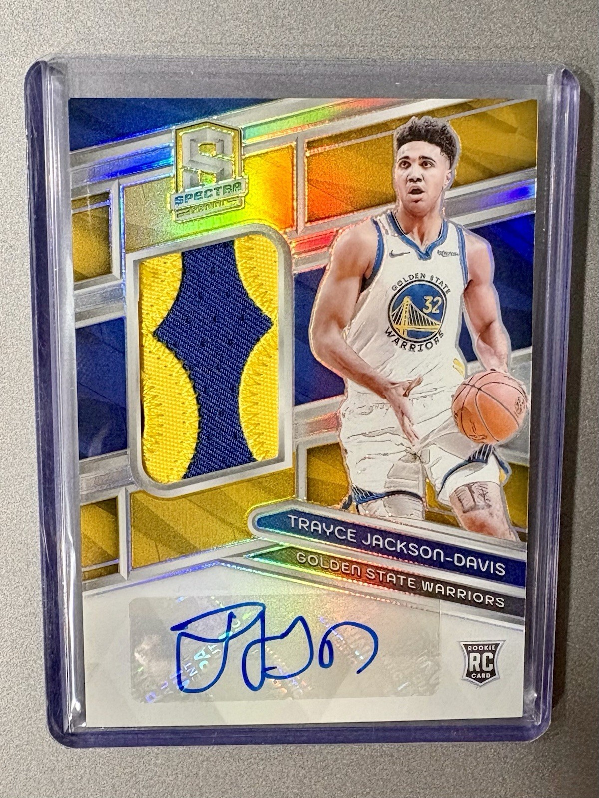 2023-24 Panini Spectra Rookie Patch Autograph Trayce Jackson-Davis Gold Auto /10