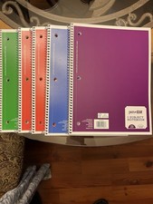Lot of 5 Pen Gear 1-Subject College Ruled 70 sheets Perforated Notebooks
