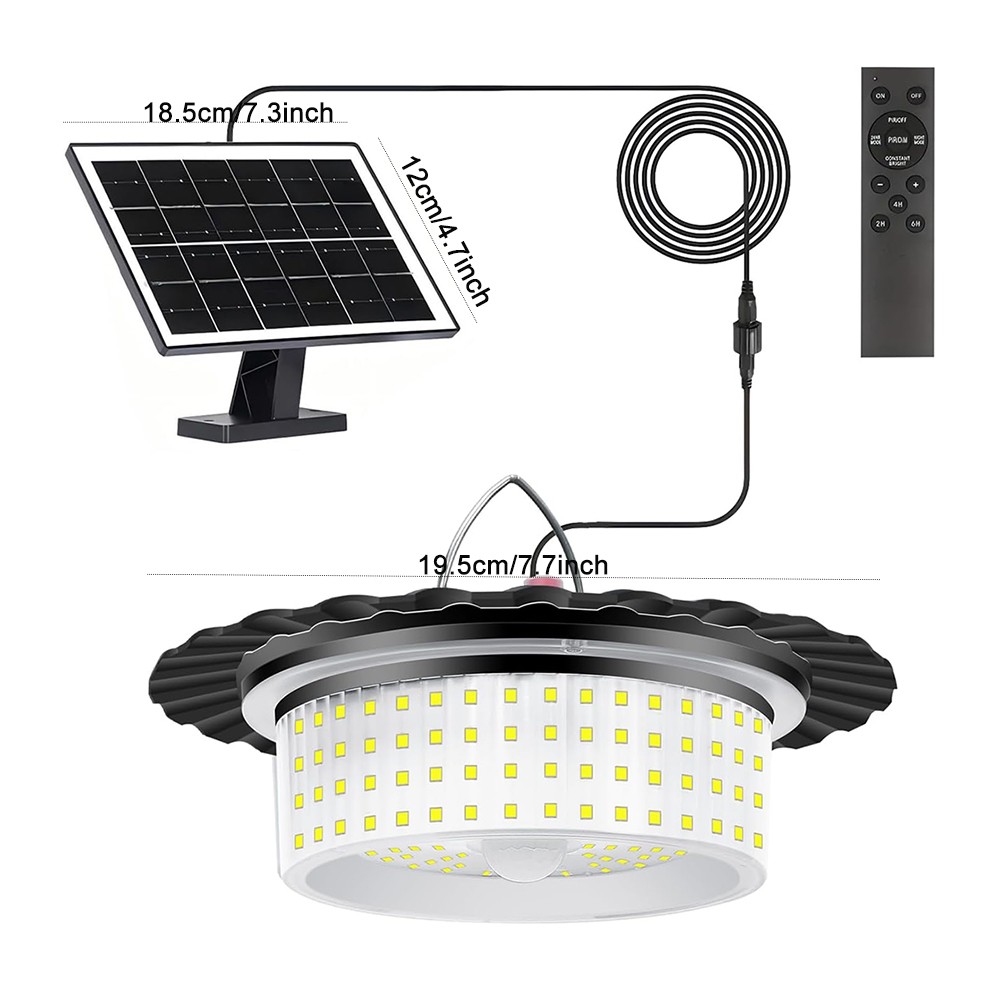 Solar Power Pendant Lamp Waterproof Outdoor and Indoor Use for Garden Barn Yard