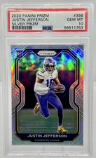 2020 Panini Prizm Justin Jefferson Silver Rookie Card RC Vikings RC PSA 10 . rookie card picture
