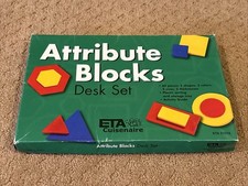 ETA Cuisenaire Attribute Blocks Desk Set 60 Piece Plastic, #5707X