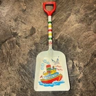 VINTAGE TIN LITHO SAND TOY SHOVEL OHIO ART TOOT TOOT BOAT SHIP GRAPHIC