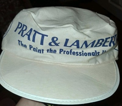 Pratt & Lambert Paint & Varnish Advertising Hat Cap White/Blue Wichita KS