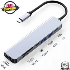 7-in-1 USB-C Hub 4K HDMI Multiport Adapter with PD & USB 3.0 for MacBook, Dell,