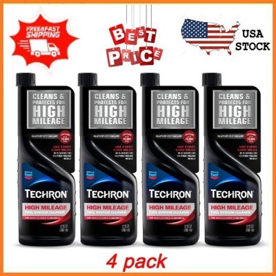 NEW 4 pack Chevron Techron High Mileage Fuel System Cleaner, 12 oz