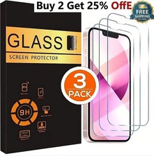 3-PACK For iPhone 17 16 15 14 13 12 11 Pro Max XTempered Glass Screen Protector