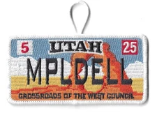 BSA CROSSROADS OF THE WEST COUNCIL 2025 CAMP MAPLE DELL UTAH LICENSE PLATE PATCH