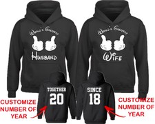 Couple Matching HOODIES World Greatest HUSBAND WIFE TOGETHER SINCE DATE NUMBERS