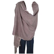 Cashmere|Shaw/Throw|HandLoomed|Nepal|"Natural"|2 Color Mix| Brown & Ivory