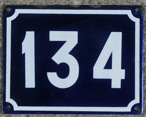 Large blue vintage French house numbers enamel on steel 100 to 199 new old stock - Picture 36 of 99