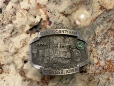 1998  CLAY COUNTY FAIR SPENCER IOWA  COMMEMORATIVE BELT BUCKLE- 75 of 300