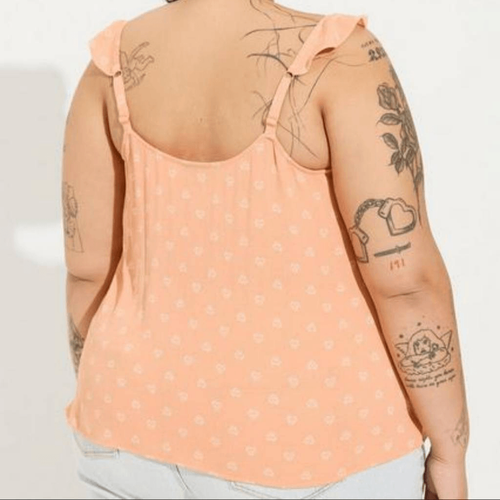 Torrid Plus Size 1X 14-16 V-Neck Ruffle Strap Tank Top Blouse - Picture 4 of 5
