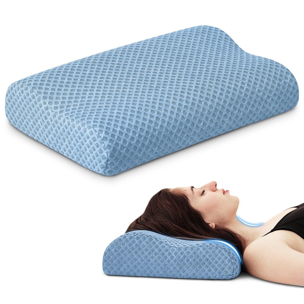 Memory Foam Travel Pillow for Neck Support & Pain Relief