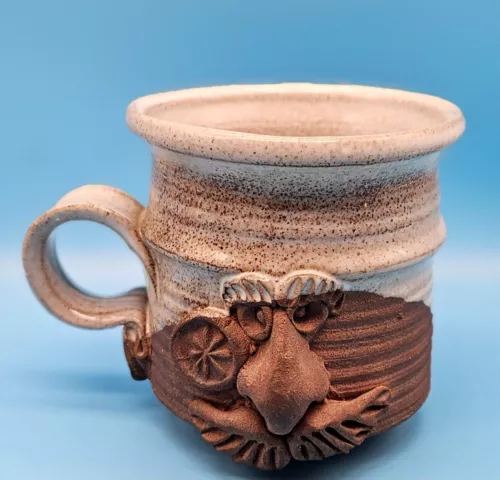 Hamilton Clay Pottery Man Face mustache Mug Cup Dated signed hand sculpted