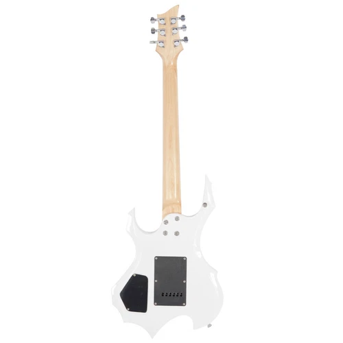 Glarry Flame Electric Guitar HSH Pickup Pack Strap Pick Cable Wrench Tool White - Picture 3 of 11