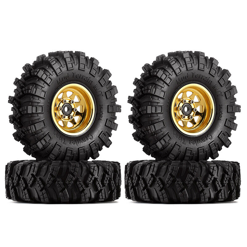 INJORA 1.0" Wheel Rims and Tires for Axial SCX24 Deadbolt Bronco Jeep Gladiator