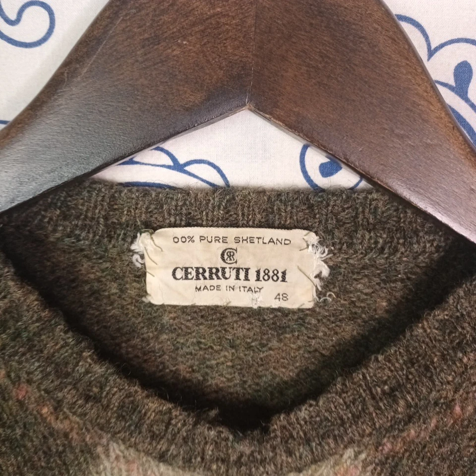 PURE SHETLANDS CERRUTI 1881 MADE IN ITALY JUMPER MAGLIONE VINTAGE PURA LANA VERG - Imagen 3 de 4