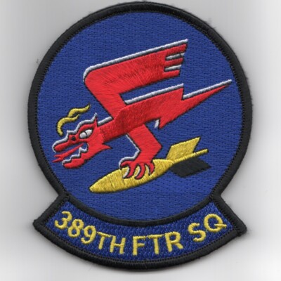 4'' AIR FORCE 389FS STRIKE EAGLE BLUE HOOK & LOOP EMBROIDERED JACKET PATCH