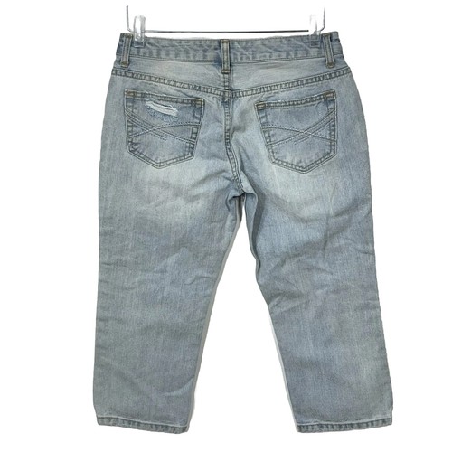 Pantalones de mezclilla para mujer Aeropostale junior talla 5/6 desgastados recortados capris lavado claro - Imagen 2 de 8