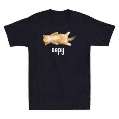 Eepy Cat Funny Silly Sleepy Cat Graphic Quote Vintage Men's Short Sleeve T-Shirt