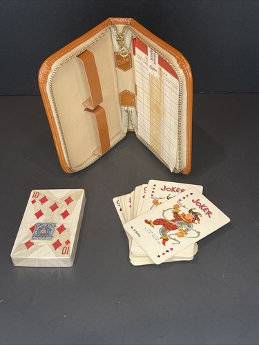 Crosston Vintage Leather Playing Card Case Amazing Condition - Picture 7 of 7