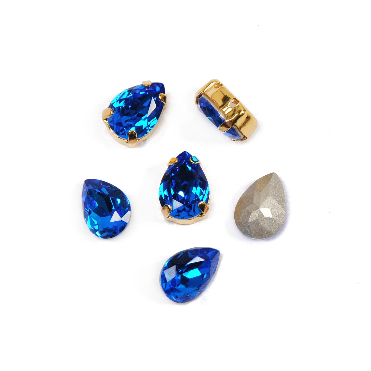 YANRUO Glass Crystal Teardrop Sew-On Stones With Claw – Pointed Back Rhinestones For Needlework