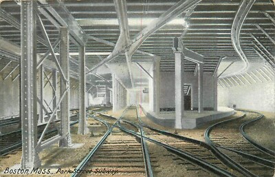 Boston Massachusetts C1910 Park Street Subway railroad Leighton Postcard 24-8501