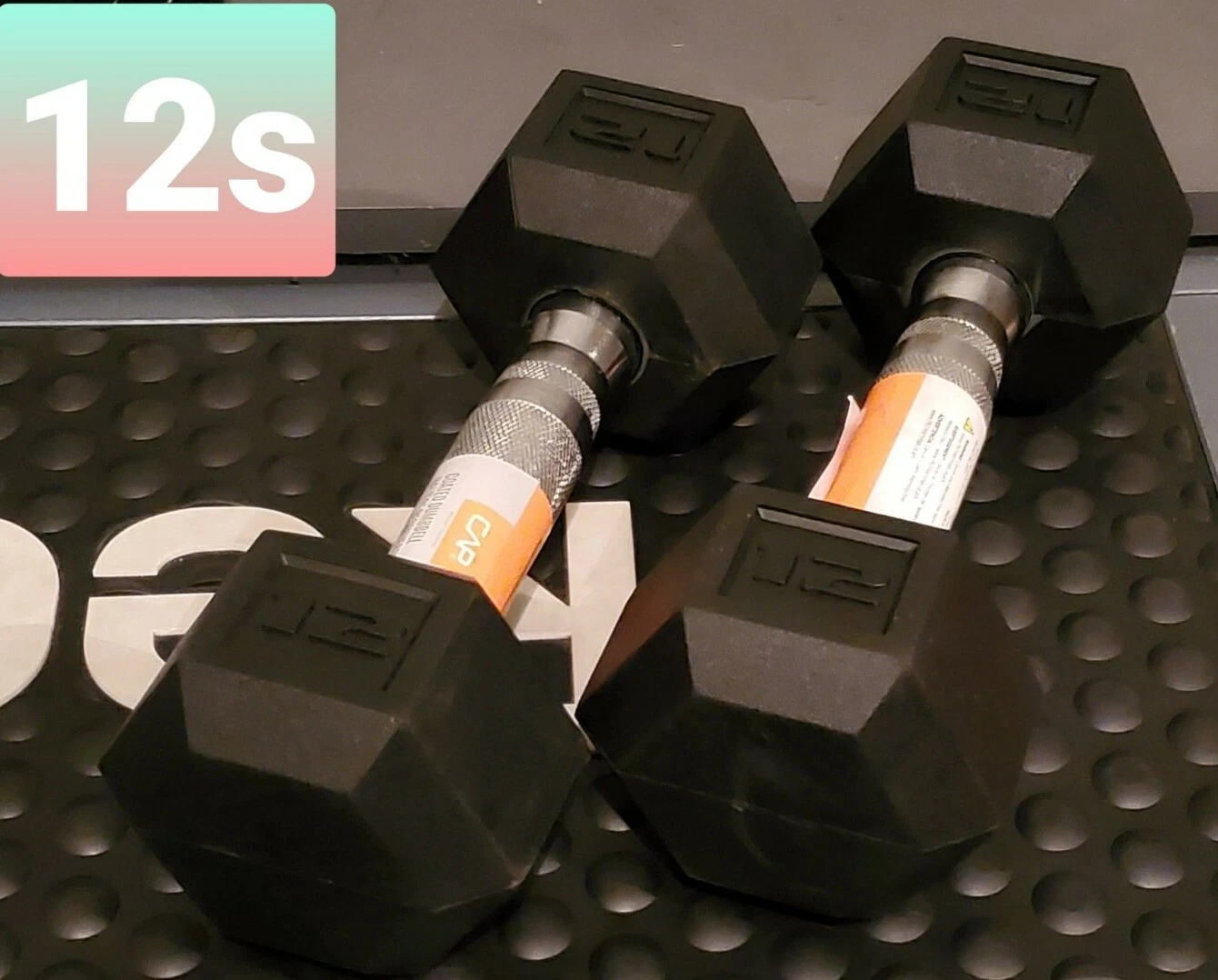 *FREESHIP TO AK, PR, HI *💪CAP 12 Lb Rubber Hex Dumbbell PAIR Set