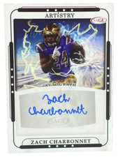 2023 Sage Artistry Zach Charbonnet ROOKIE Black Parallel AUTOGRAPH