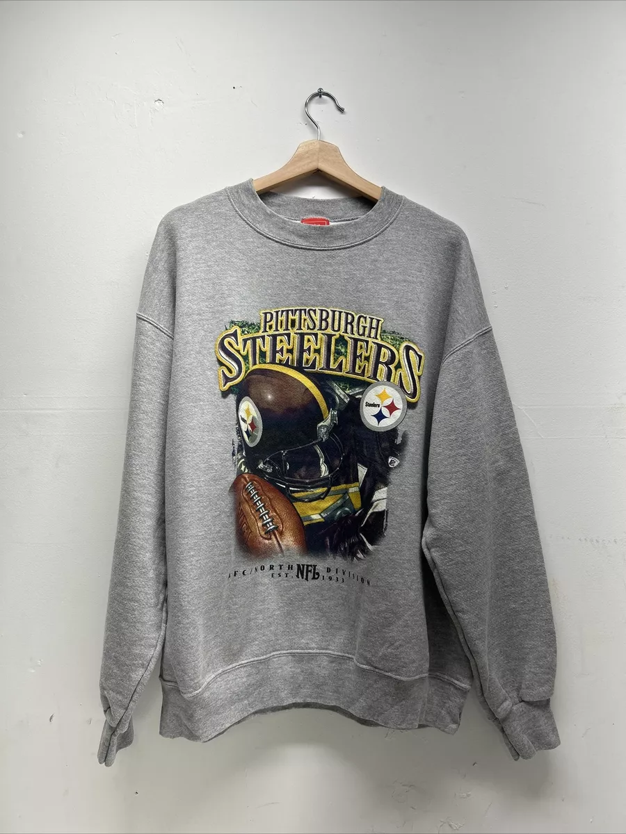 Steelers grey crew neck sweatshirt cheap