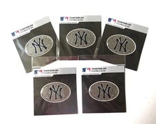 FIVE (5)  NEW YORK YANKEES, FULL COLOR BLING, OVAL EMBLEMS FROM TEAM PROMARK