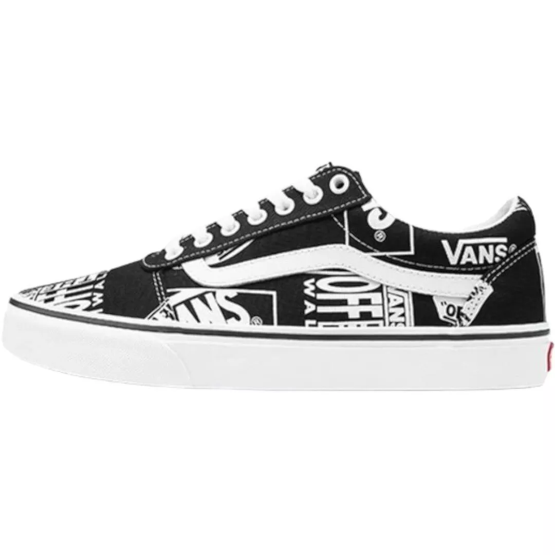 Vans Ward Logo Mix Old Skool Sneakers In Black White Size 10.5 Canvas Print