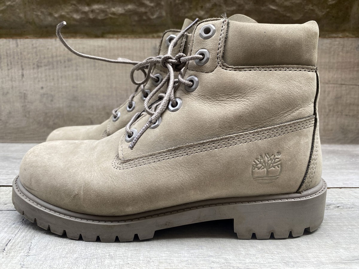 Jnr Girls Timberland 6-Inch Grey Leather Waterproof Chukka Ankle