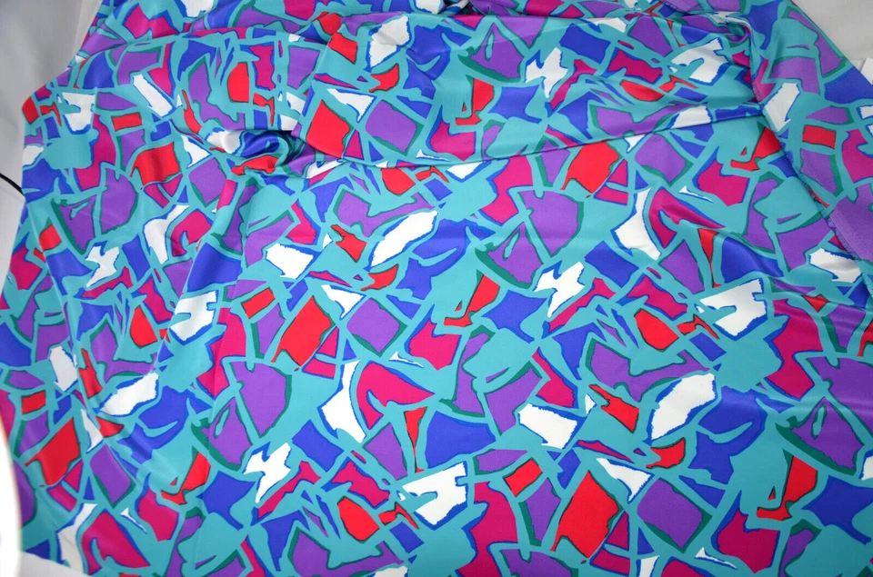 Stained Glass TOYOBO Fabric PopArt Silky Japanese Vtg 90s Retro Mod GoodLife 5yd - Image 3 of 3