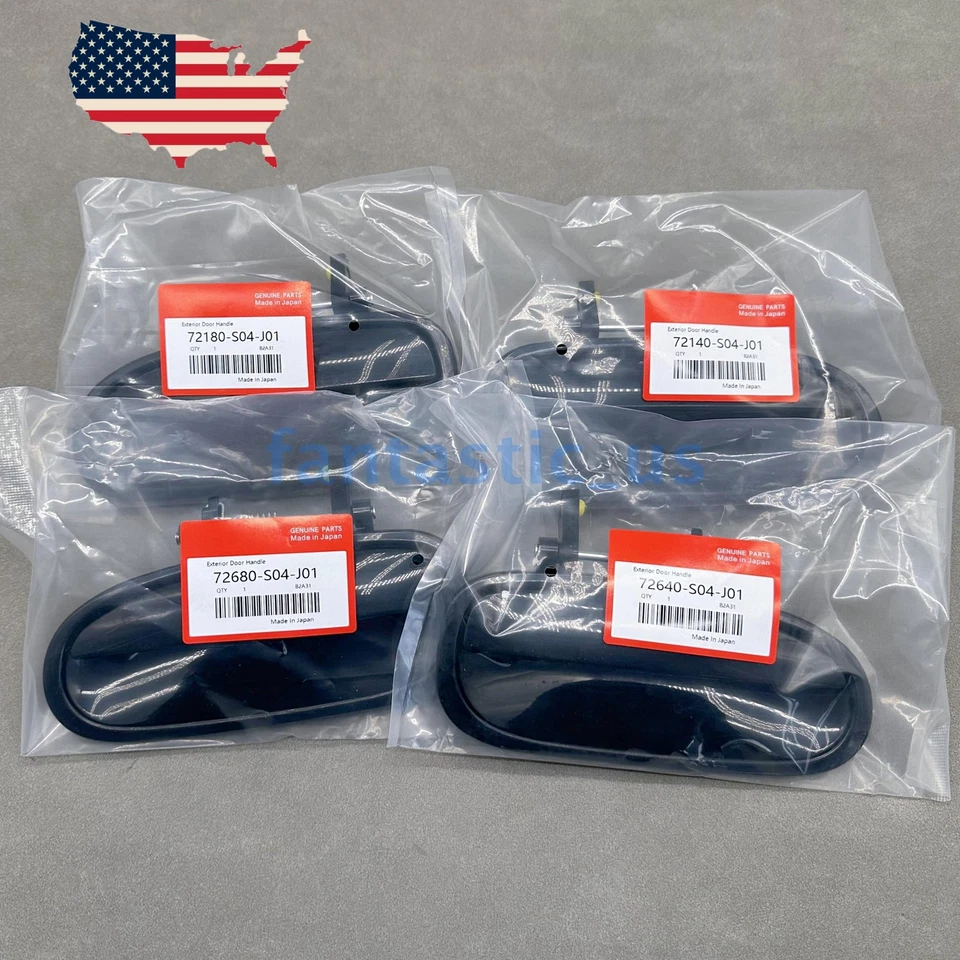 Conjunto de maçanetas externas dianteiras e traseiras pretas fabricante de equipamento original 4 peças para Honda Civic 1996-2000 - Imagem 4 de 4