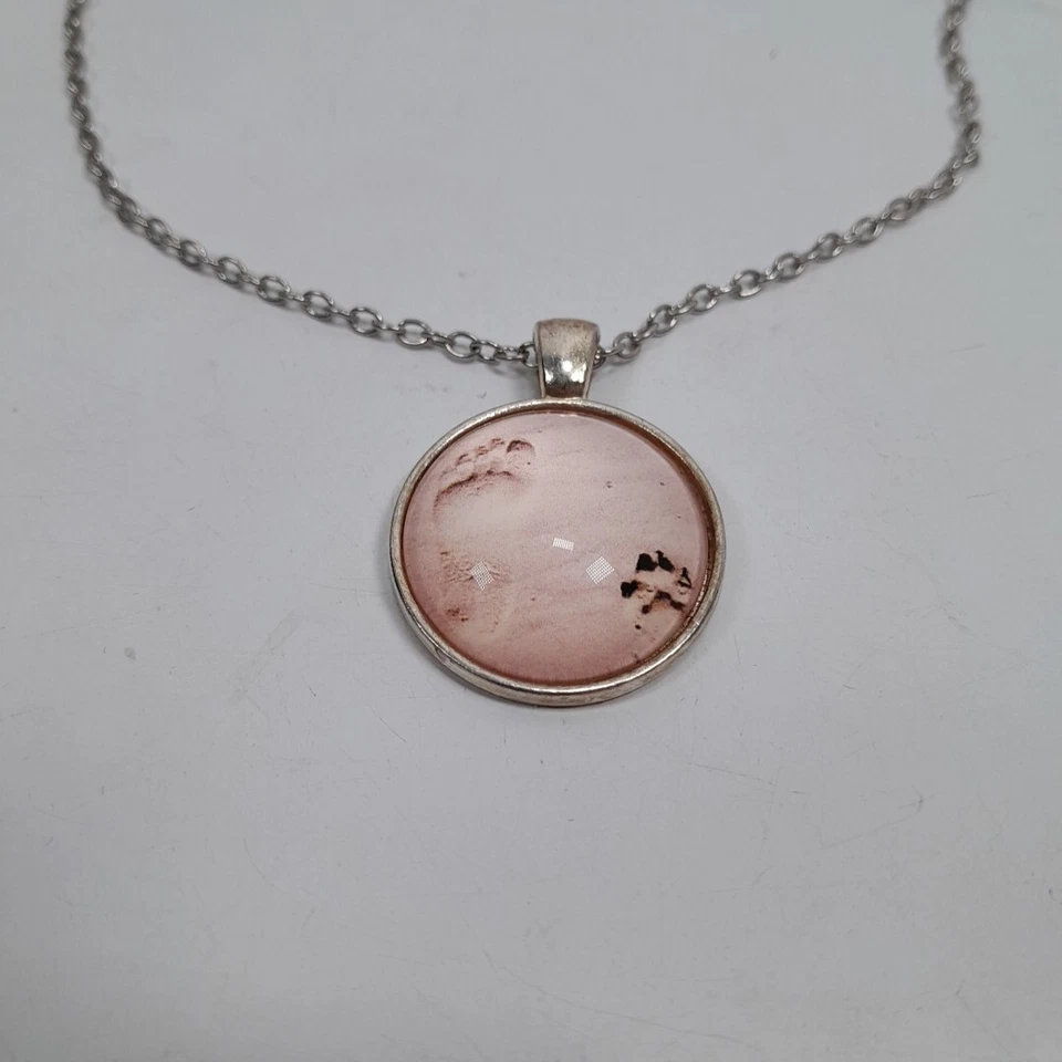 Collar colgante de vidrio dueño de perro especial amistad pie pata estampado 18" Foto 4 de 4