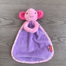 Fisher Price Elephant Security Blanket Baby Lovey Plush Pink Purple 2015