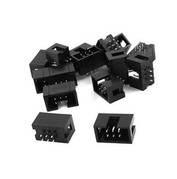 10PCS 2.54mm 2x3 Pin 6PIN Straight Box Header Shrouded