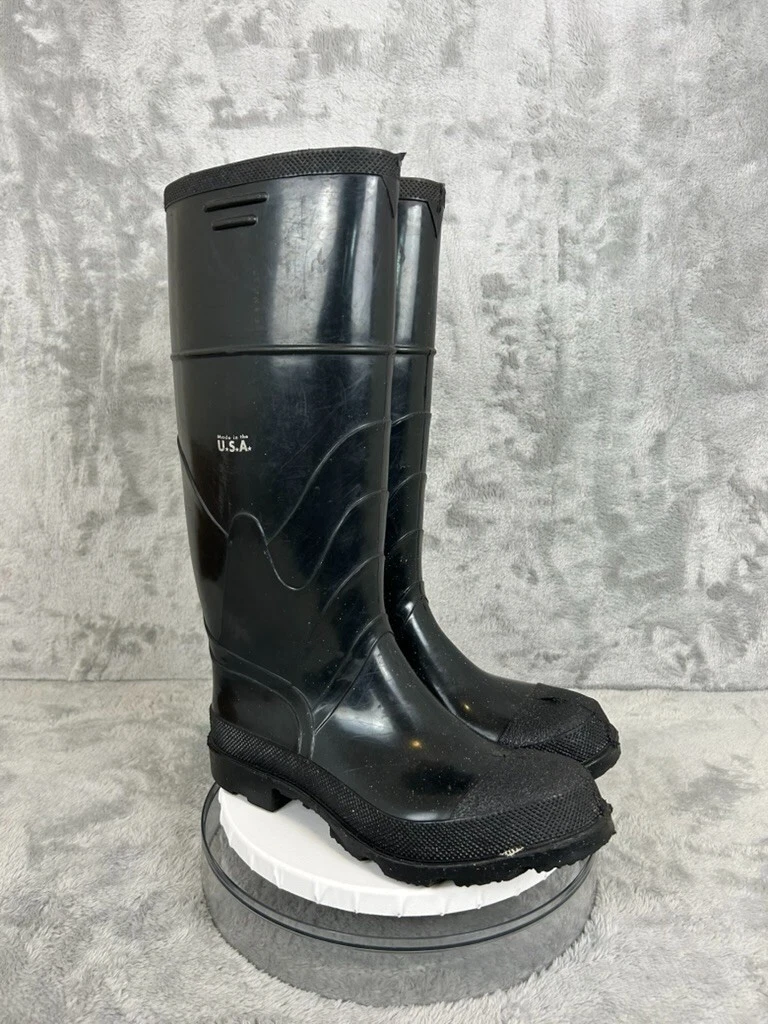 Made in the USA Waterproof Rubber Boots Men 8 Women's 9.5 Fishing Muck Black
