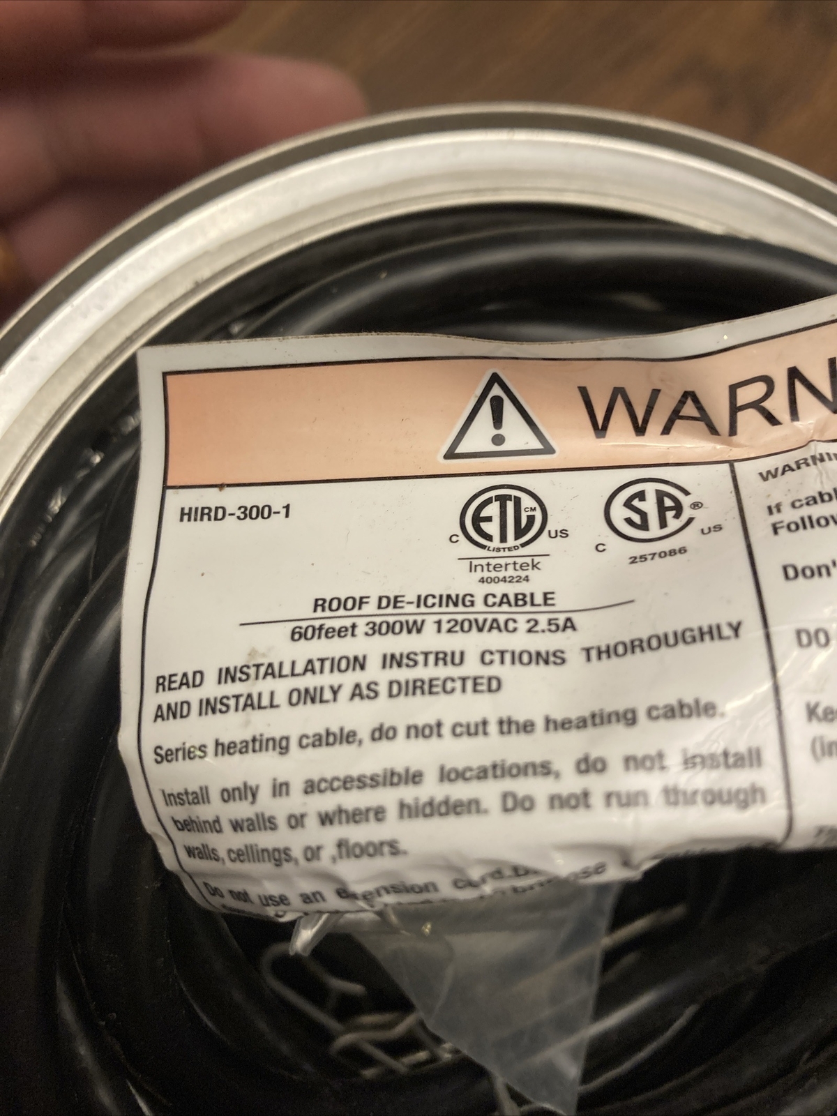 Heat It Roof and Gutter Deicing Cable Kit 60 Ft Never Used No box Can