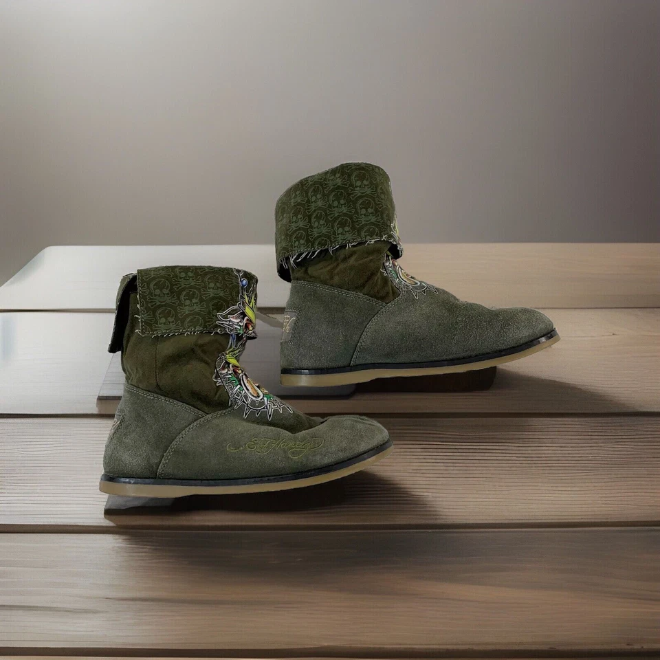 Ed Hardy diseña Christian Audigier Botas unisex para niños talla 4 Mocasín Foto 2 de 4