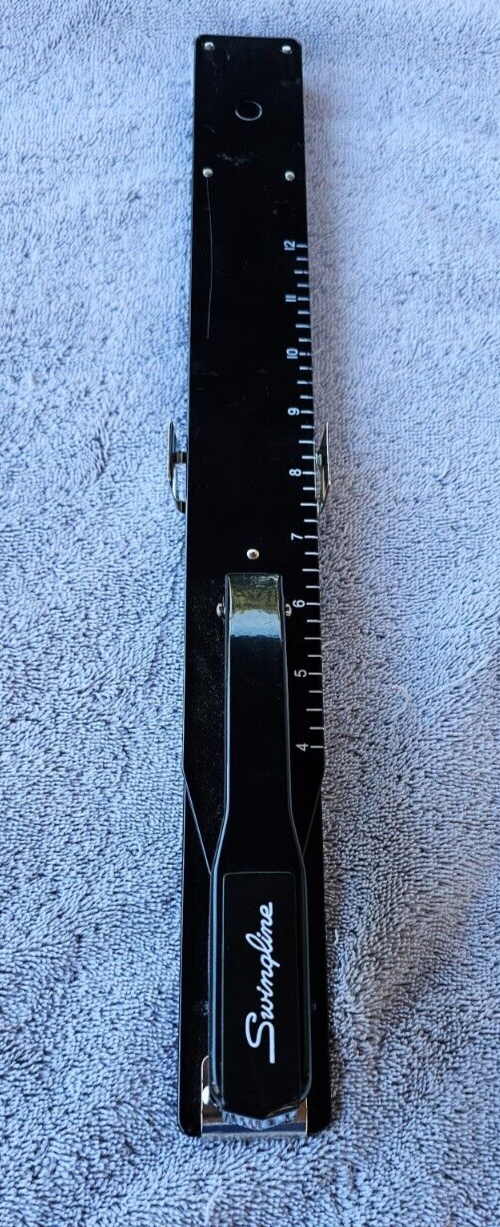 Swingline 12-inch Metal Long Reach Stapler with Ruler and Adjustable Paper Stop in Black-image