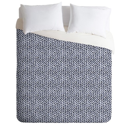 DENY Designs Indigo Little Arrow Polyester Watercolor QUEEN Duvet Cover          - Picture 1 of 8