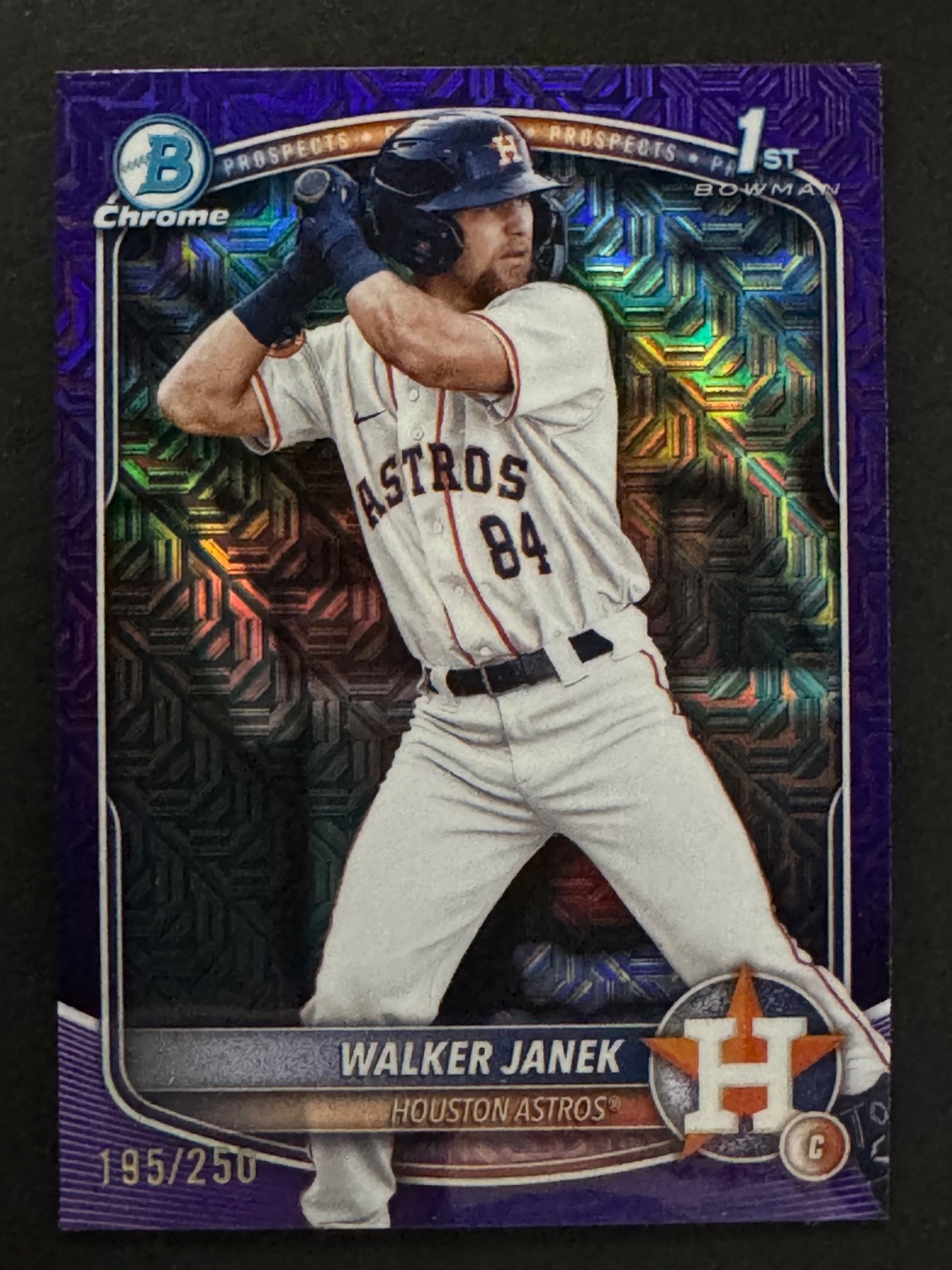 2025 Bowman - Chrome Prospects Walker Janek #BCP-15 Purple Refractor /250 (RC)
