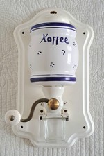 Zassenhaus Wandkaffeemühle Nr. 170 Keramik, Holz, Glaseinschub Funktioniert