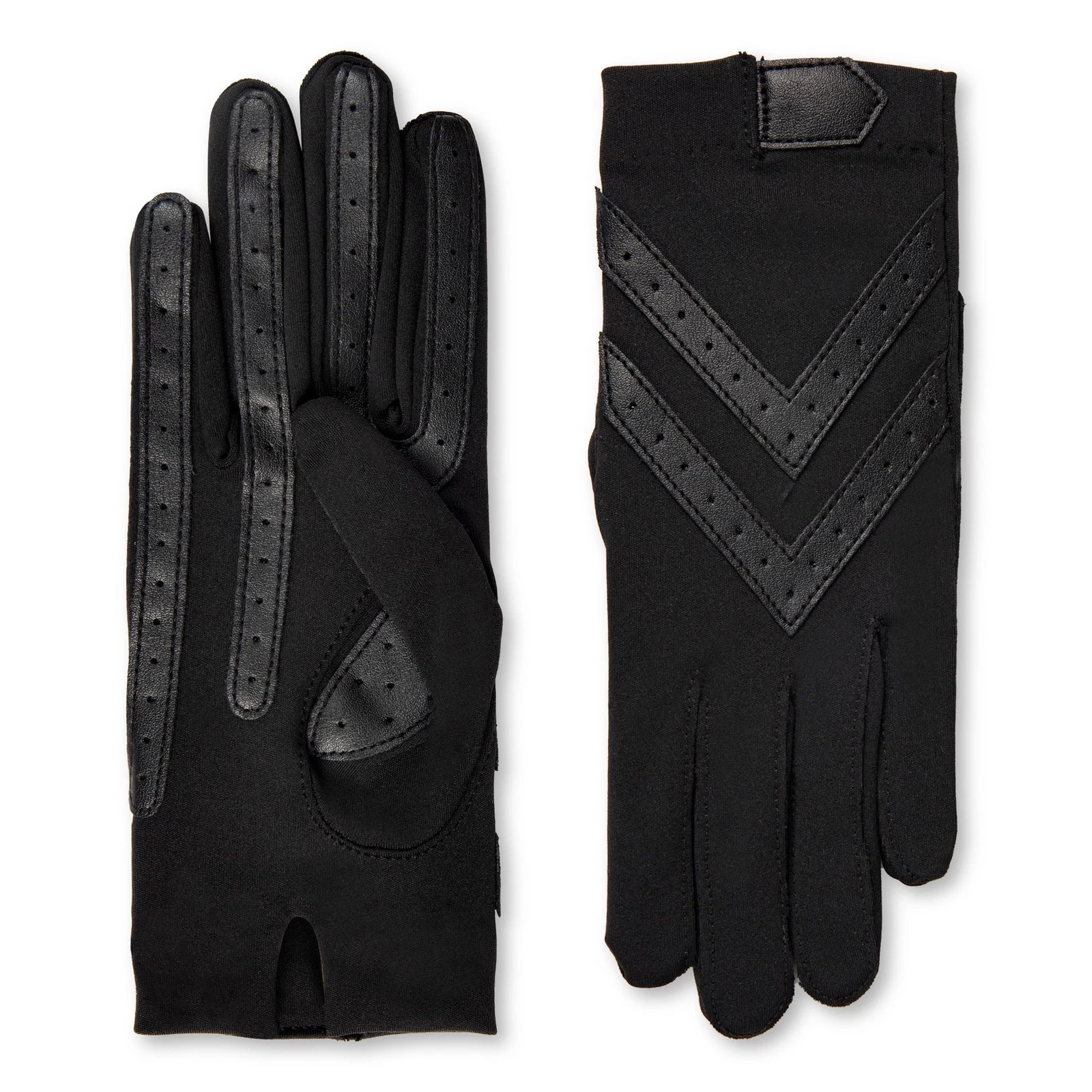 's Spandex Shortie Touchscreen Gloves - Waterproof Winter Gloves - Chic Chevr...