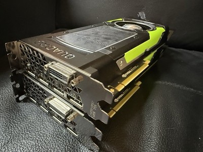 (2) Nvidia Quadro P6000 24GB 384-bit GDDR5X PCIe 3.0 x16 Video Card With Bracket