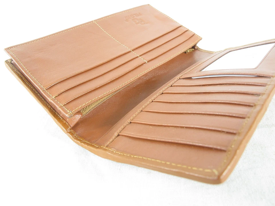 Cartera larga de cuero genuino de cocodrilo con piel de columna vertebral (bronceado... Foto 4 de 4