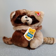 VTG 1979 Dakin Hugging Raccoons Nature Babies 9" Plush Stuffed Animals